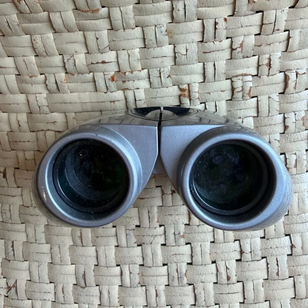 Compact Silver and Black Binoculars Sharper Image
